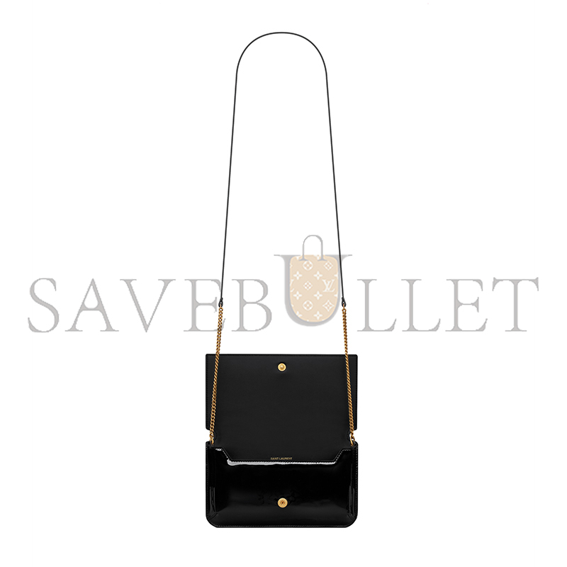 YSL CASSANDRE PHONE HOLDER IN PATENT LEATHER 808548BMIIJ1000 (18*11*2.5cm)